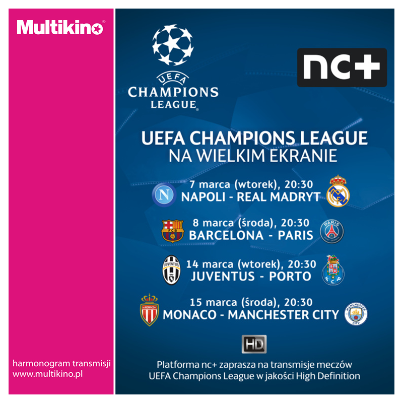Liga Mistrzów UEFA na wielkim ekranie w Multikinie!