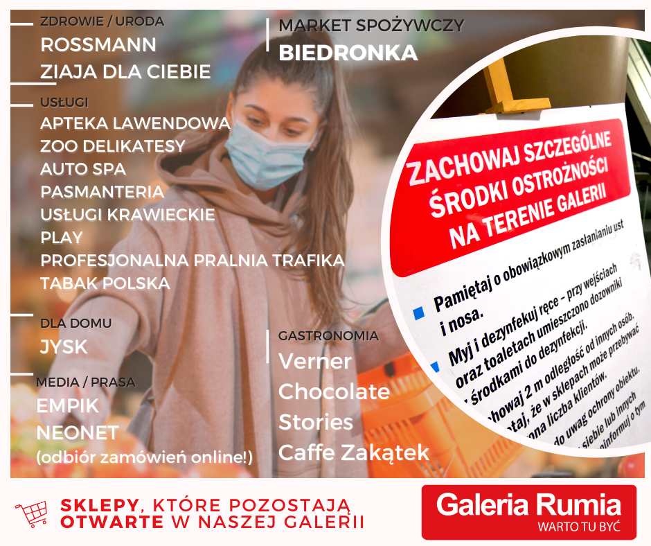 Galeria Rumia: lista otwartych lokali usługowych 